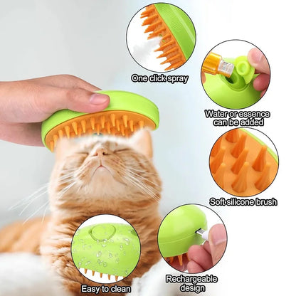 🐾 SteamyPaws™ Rechargeable Steam Pet Brush